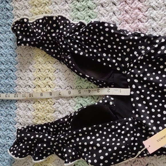 NWT Summersalt Size 2 The Ruffle Backflip Nero Dot One Piece Swimsuit - Picture 15 of 16